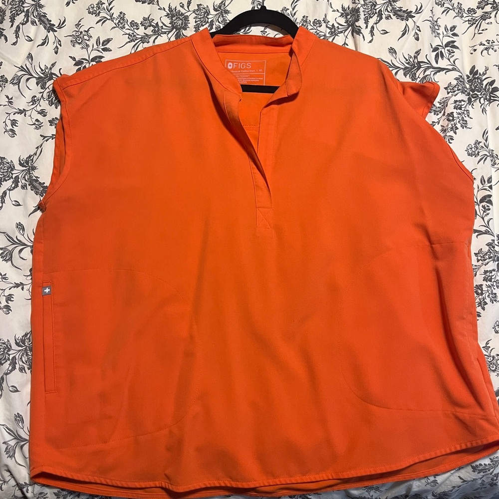 Figs Vibrant Orange Top